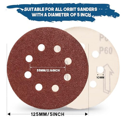 5 Inch 8 Hole Sanding Discs