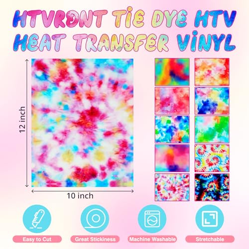 Tie Dye HTV Heat Transfer Vinyl (11 Count)