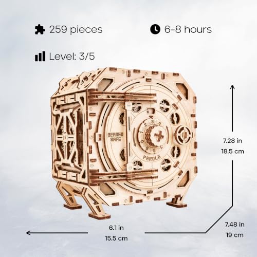 Safe Locker Puzzle Box 3D Wooden Puzzles for Adults to Build