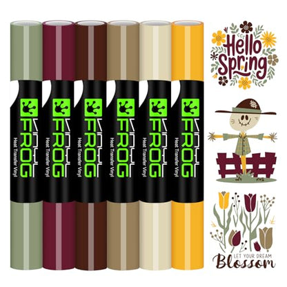 HTV Vinyl Bundle 6 Pack 12"x3ft Heat Transfer Vinyl for T Shirts (6 Count)