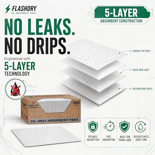 FlashDry Oil Absorbent Pads (100 Count)