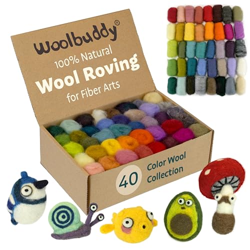 Needle Felting Kit 40 Colors Wool Roving for Adults & Beginner