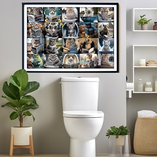 Pooping Cats & Kittens 1000 Pieces Jigsaw Puzzle. Perfect Bathroom Decoration