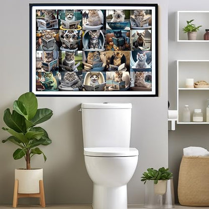 Pooping Cats & Kittens 1000 Pieces Jigsaw Puzzle. Perfect Bathroom Decoration