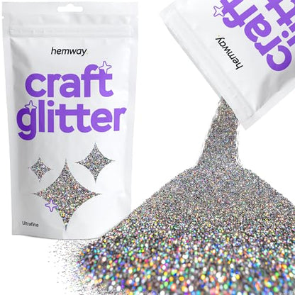 Craft Glitter Gun Metal Grey Holographic 100g Ultrafine Glitter (3.5 Ounce)