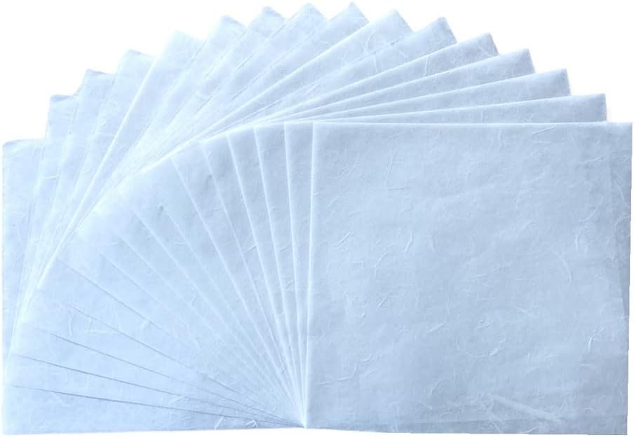 50 Sheets 6 x 6 Inches Natural Fiber Mulberry paper Sheets Square Origami Paper Arts Folding Craft, Decoration Paper, Square Folding Paper for DIY Crafts (White Color, 6x6 Inch) - Crafty Corner