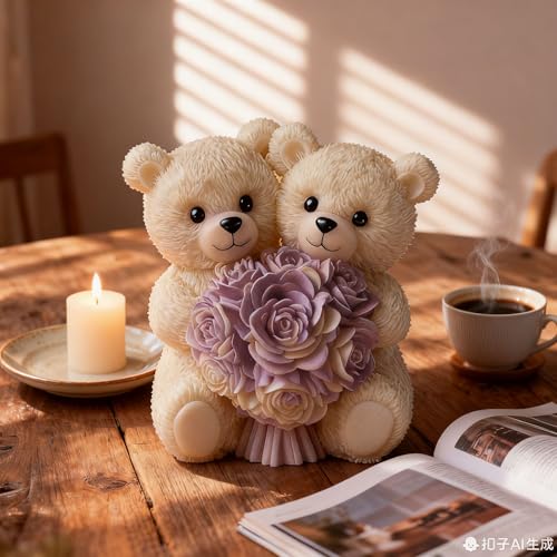 3D Bear Silicone Mold with Flower