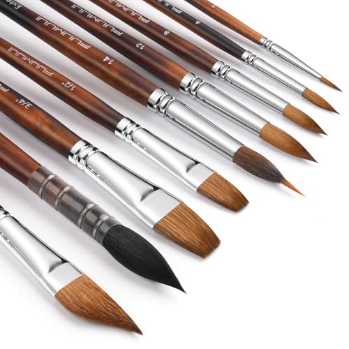 Watercolor Brushes Professional (9 Count)