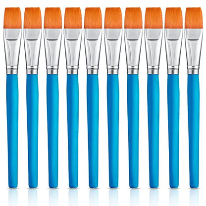 10 Pcs 3 4 Inch Flat Paint Brushes Acrylic Painting Craft