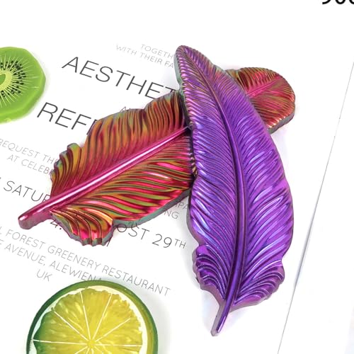3PCS Feather Resin Mold 3D Feather Shape Silicone Molds for Epoxy Resin Casting Concrete Wall Hanging Keychain Jewelry Pendant Decor Mould DIY Art Craft Halloween Christmas Home Decor