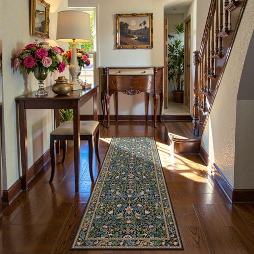 Floral Kitchen Runner Rug 2x6 Non Slip Washable Boho Botanical Hallway Runner