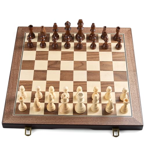 17'' Magnetic Wooden Chess Set for Adults Kids