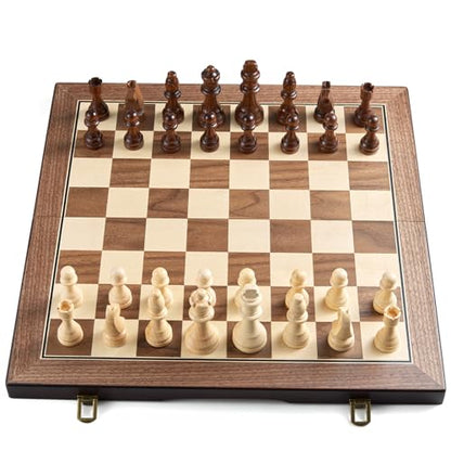 17'' Magnetic Wooden Chess Set for Adults Kids