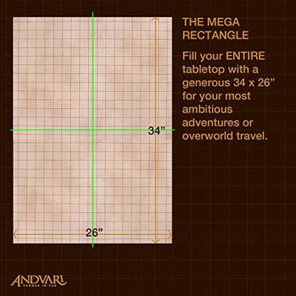 Battle Mat with Grid for Dungeons Role Playing Tabletop Dragons Game
