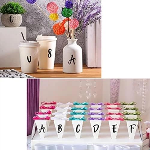 576 Pcs 8 Sheets Letters Stickers Vinyl Alphabet Number Decals Back to School Supplies for Water Bottles Cups Mailbox Scrapbooking Bulletin Board Classroom Decor (576 Count)