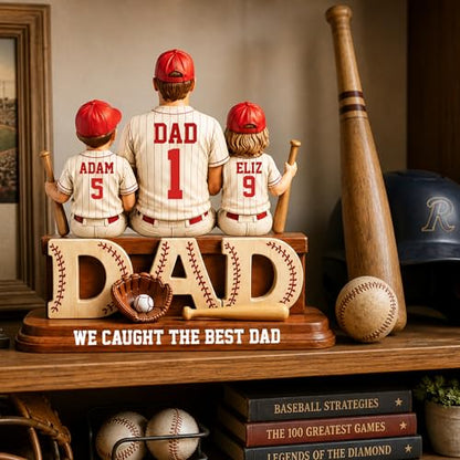 Personalized Baseball Dad Wooden Plaque