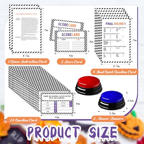 Halloween Party Friendly Feud Game with 2 Answer Buzzers (30 Count)