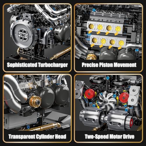 W16 Engine Building Blocks Set for Adults (801 Count)