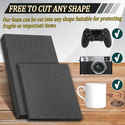 8 Pcs Polyethylene Foam Pads for Packing Foam Sheets 2 Size Cuttable High Density Cushioning Inserts Protective Foam for Packing Cases and Crafts