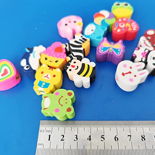 35PCS Fun Animal Fruit Pencil Topper Erasers for Kids Bulk (35 Count)