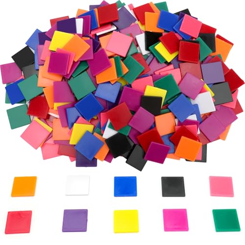 200 Pcs Plastic Square Color Tiles (200 Count)