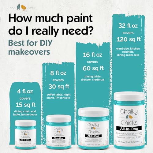Mermaid 16 Fl Oz Chalk Paint for Furniture All in One