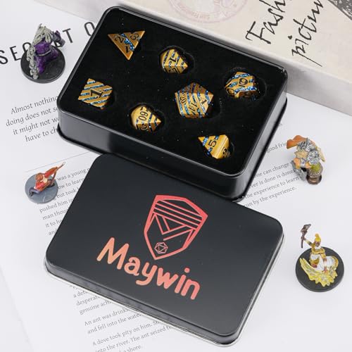 Premium Inlay Metal Dice Set