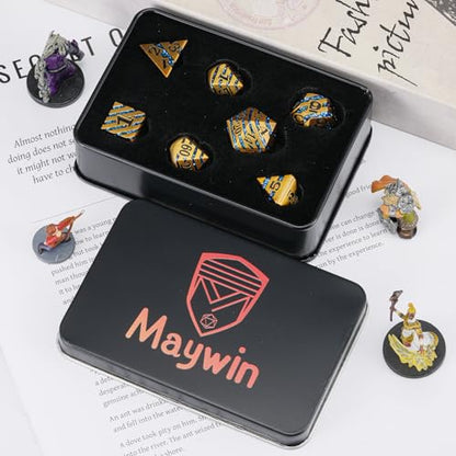 Premium Inlay Metal Dice Set