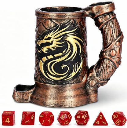 Dice Tower Mug DND Dice Roller Tower with 7 PCS Dice Set