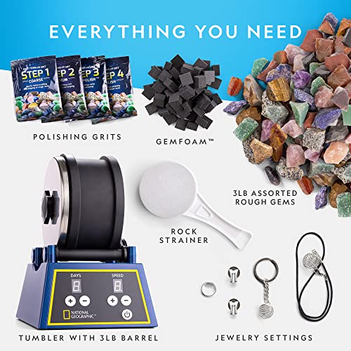 National Geographic 3 Lb. Rock Tumbler Kit for Kids and Adult Beginners