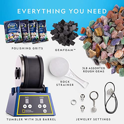 National Geographic 3 Lb. Rock Tumbler Kit for Kids and Adult Beginners