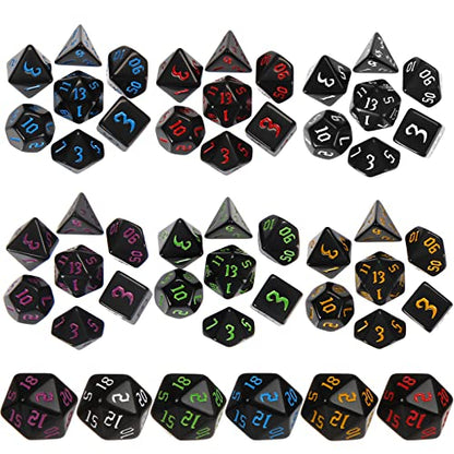 1001 Pcs Dice Sets Bulk with Drawstring Bag Polyhedral Dice Sets Multi Role Playing Table Game D4 D6 D8 D10 D% D12 D20 (143 Count)