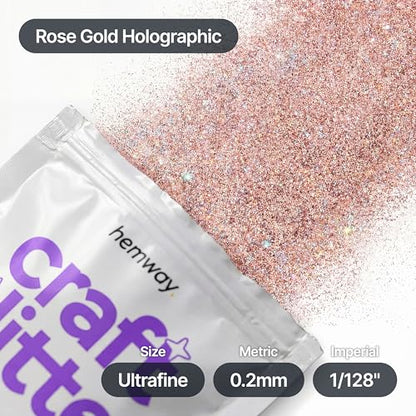 Craft Glitter Rose Gold Holographic 100g Ultrafine Glitter (3.5 Ounce)