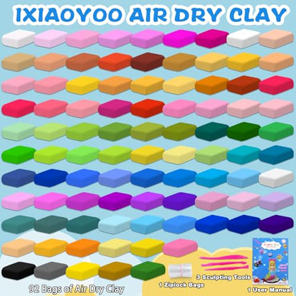 Air Dry Clay 92 Colors Foam Modeling Clay for School Projects (92 Count)