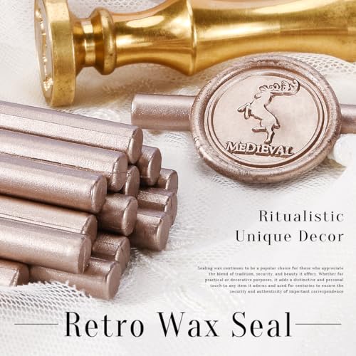 16 PCS Champagne Mini Wax Seal Sticks for Glue Gun (16 Count)