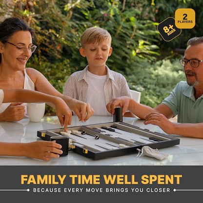 Large Black Backgammon Sets for Adults