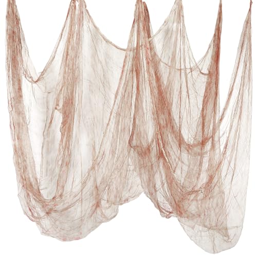 Halloween Cheese cloth 70.87 x 196.85 Inch Light Bloody Cheesecloth Roll for Crafts Large Cotton Muslin Gauze Fabric for Halloween Outdoor & Indoor Spooky Decoration