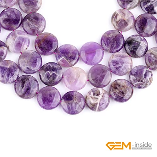 GEM Inside Natural Coin 20mm Amethyst Agate Gemstone Crystal Energy Stone Loose Beads for Jewelry Making Jewelry Beading Supplies for Women