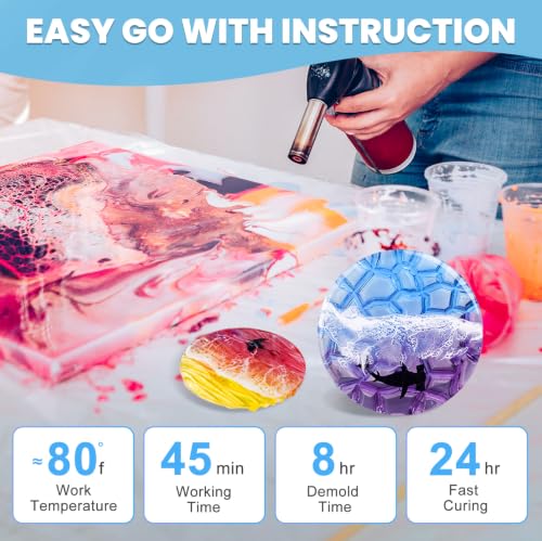 1 Gallon Epoxy Resin Kit with Color Pigment (128 Fl Oz)