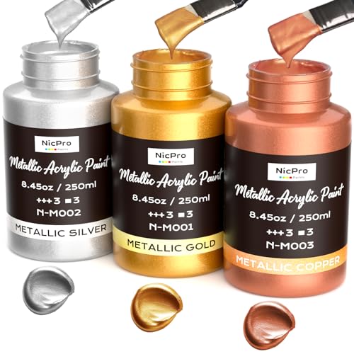 Acrylic Paint Set Metallic (25.35 Fl Oz)