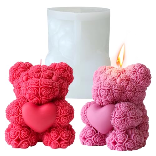 Extra Large Rose Bear Candle Mold