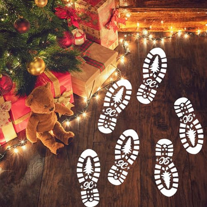 Christmas Stencils for Crafts Reusable 8” Large Christmas Stencil Santa Snowman Gnome Holiday Drawing Templates for Painting on Wood Doormat Fabrics Window Decor (16 Count)