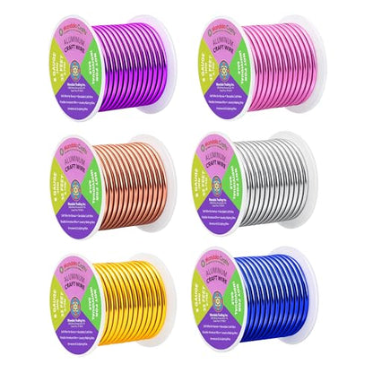 8 GA Gold Blue Purple Assorted Anodized Aluminum Craft Wire