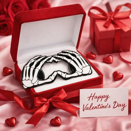 12 Pcs Skeleton Pins Heart Enamel Halloween Brooch (12 Count)