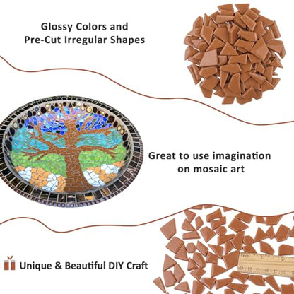 Caramel Mosaic Tiles for Crafts Bulk (7.05 Ounce)