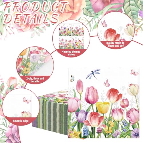 200 Pieces Tulips Cocktail Napkins 2 (200 count)
