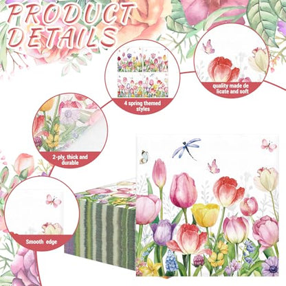 200 Pieces Tulips Cocktail Napkins 2 (200 count)
