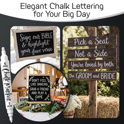 6 White Chalk Markers