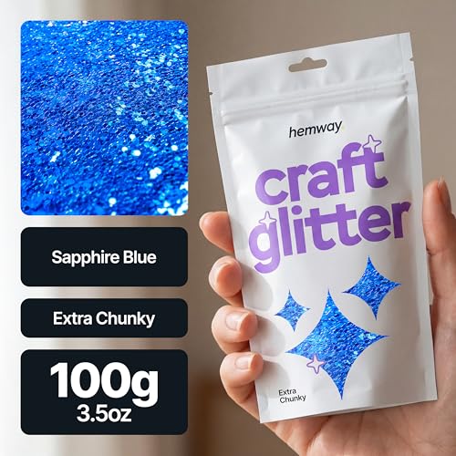 Craft Glitter Sapphire Blue 100g Extra Chunky Glitter (3.5 Ounce)
