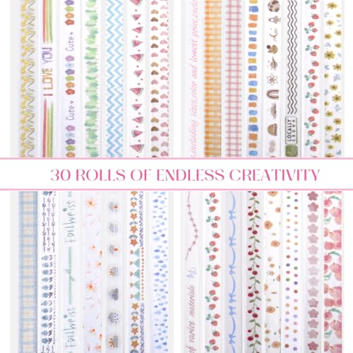 30 Rolls Neutral Washi Tape Set (30 Count)